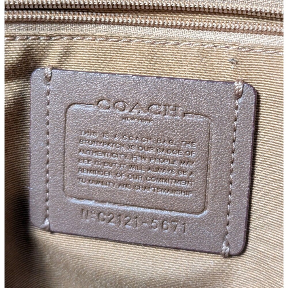 Coach 5671 Court Backpack Signature Canvas & Pebble Leather Light Khaki Petunia - Picture 5 of 12